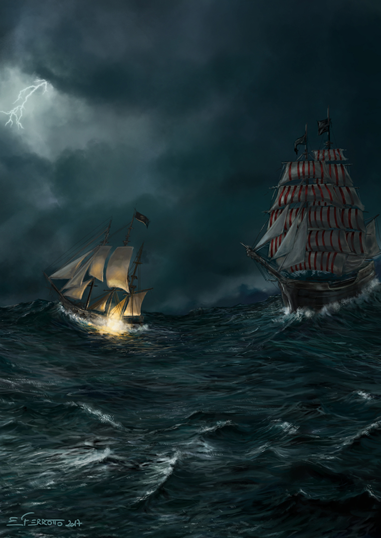 Sea storm Ship battle